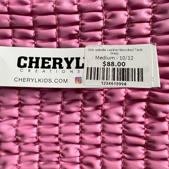 Cheryl Creations Isabella Pink Faux Leather Short Sleeve Dress Size 10 - 12 - Picture 5 of 7